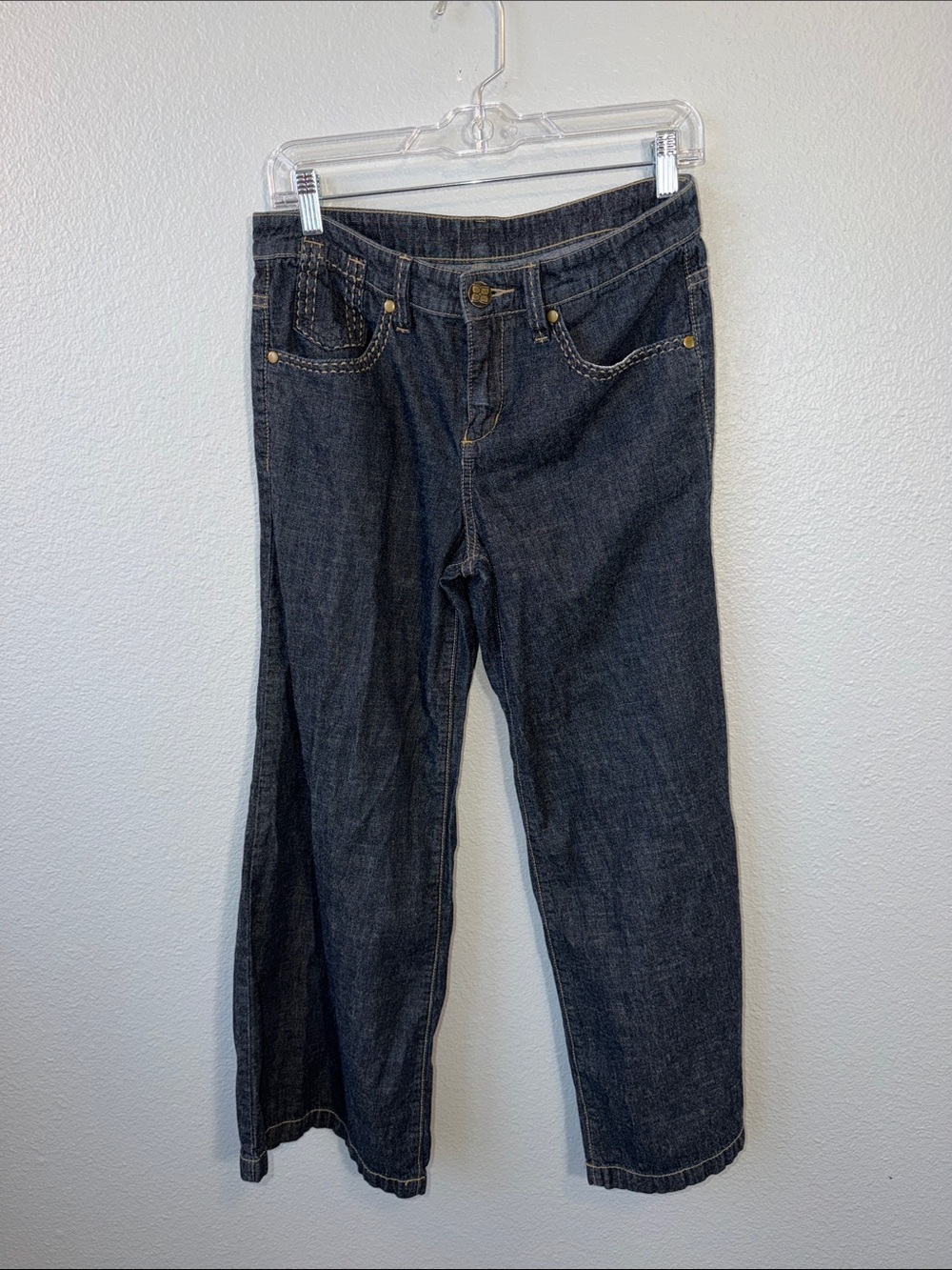 BCBG Maxazria Dark Wash Women's Wide Leg Jeans -